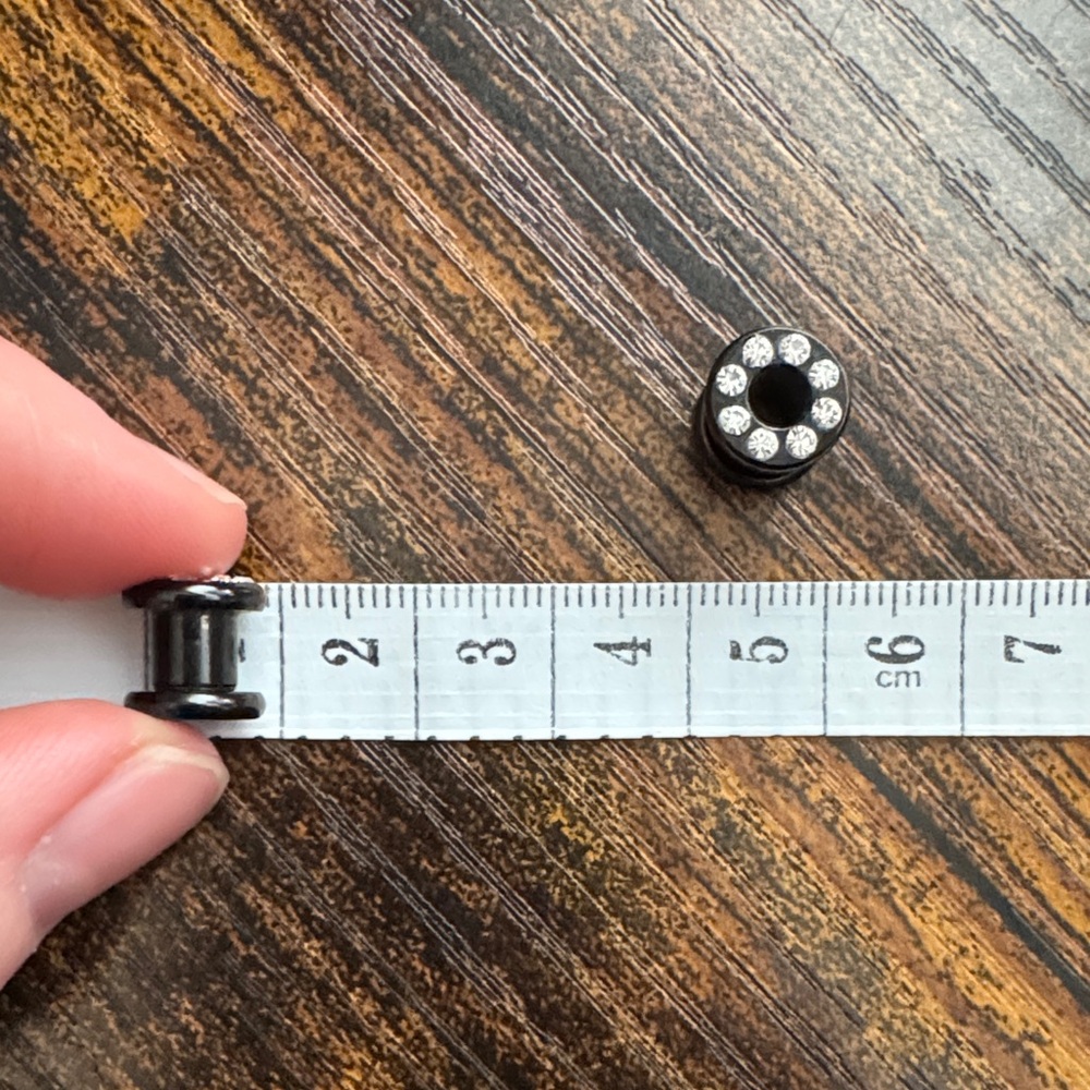 Black and Silver Stud Plugs - Picture 2 of 2